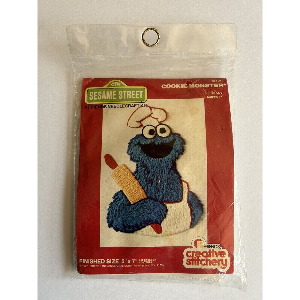 Sesame Street Cookie Monster 102 Creative Stitchery Crewel Embroidery Kit SEALED